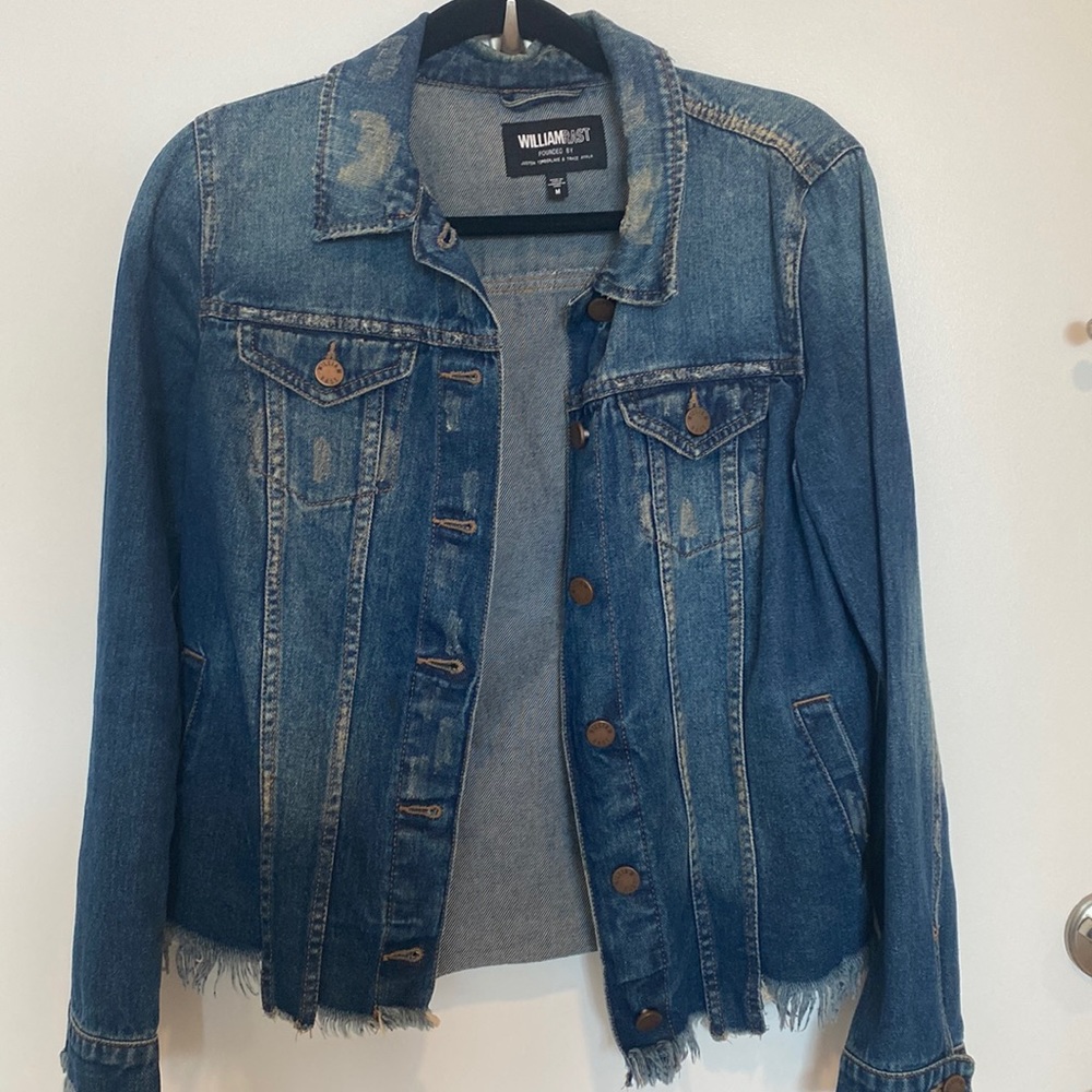 William Rast Distressed Denim Jacket Size Medium